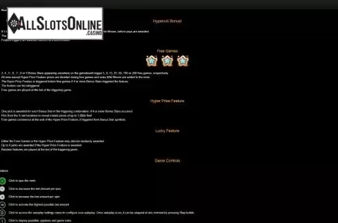 Features screen