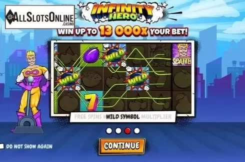 Start Screen. Infinity Hero from Wazdan
