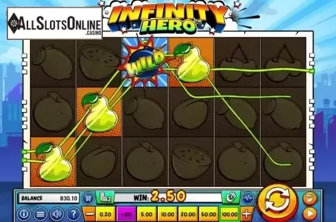 Win Screen. Infinity Hero from Wazdan