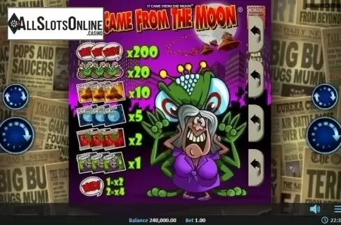 Game Screen 1. It Came from the Moon Pull Tab from Realistic