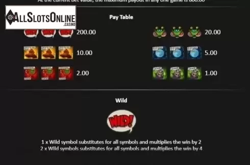 Paytable. It Came from the Moon Pull Tab from Realistic