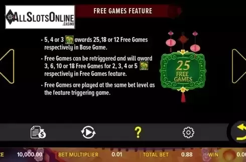 Free Games screen