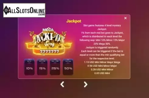 Jackpot screen