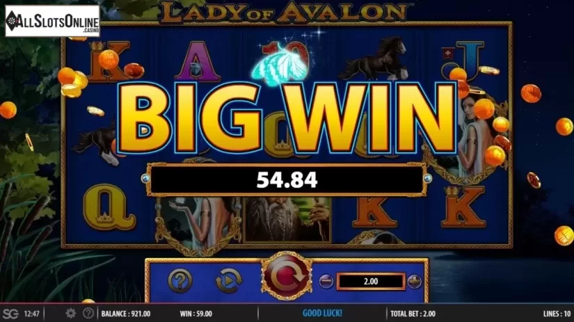 Big Win. Lady of Avalon from Barcrest