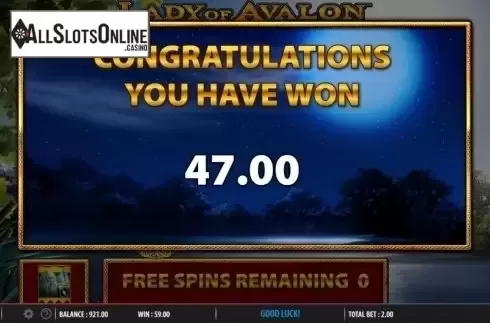Total Win. Lady of Avalon from Barcrest