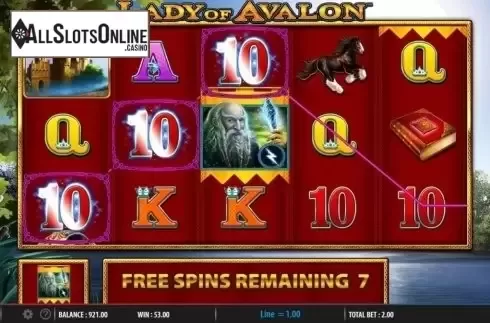 Free Spins. Lady of Avalon from Barcrest