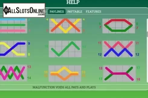 Paytable screen 2. Lilly's Pad from Arrows Edge
