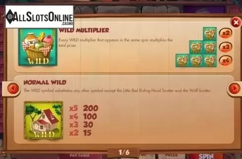 Paytable 1. Little Red Riding Hood (Red Rake) from Red Rake