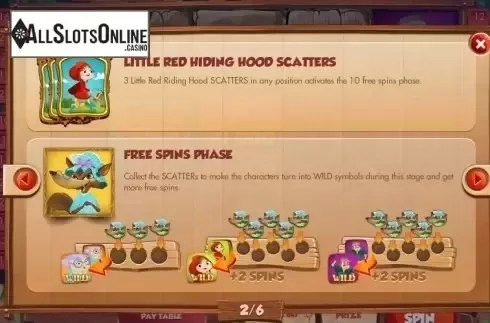 Paytable 2. Little Red Riding Hood (Red Rake) from Red Rake
