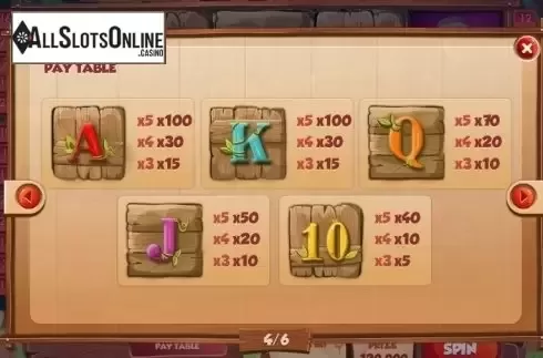 Paytable 4. Little Red Riding Hood (Red Rake) from Red Rake