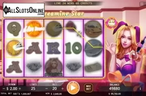 Win Screen. Live Streaming Star from KA Gaming