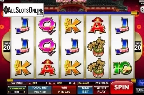 Reel Screen. Lucky Meow from Spadegaming