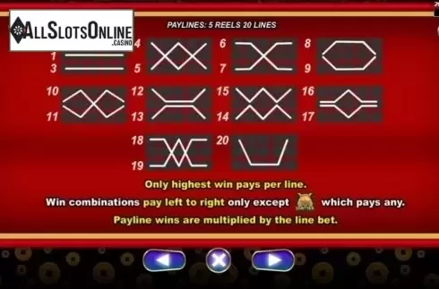 Paylines. Lucky Meow from Spadegaming