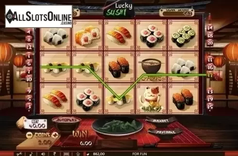 Win Screen. Lucky Sushi from Tuko Productions