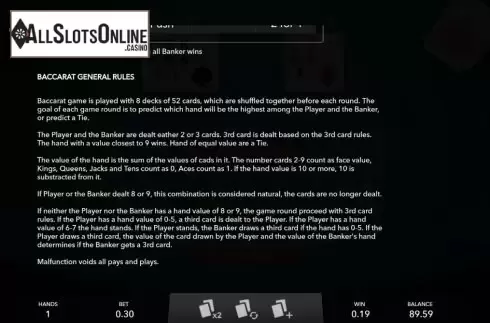 Game Screen 2. Mini Baccarat (Mascot Gaming) from Mascot Gaming