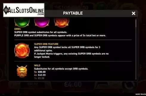 Orb feature screen