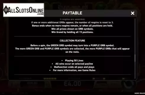Collection feature screen