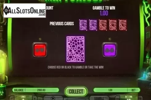 Risk (Double up) game screen. Mr. Toxicus from Fugaso