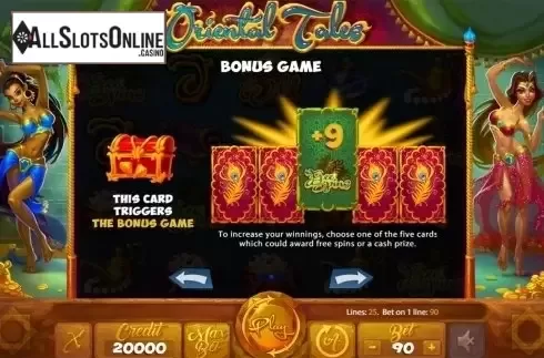 Paytable 2. Oriental Tales from X Card