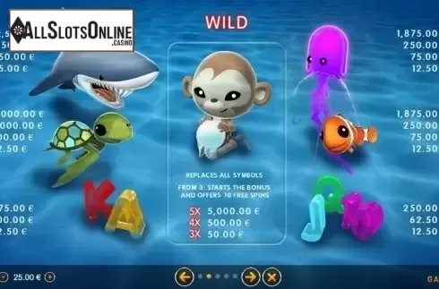 Paytable. Pearl Tracker from GAMING1