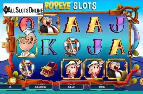 Reel Screen. Popeye Slots from Spieldev