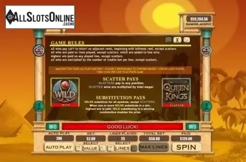 Rules. Queen of Kings from RTG