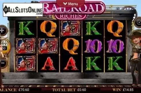 Win screen. Railroad Riches from CORE Gaming
