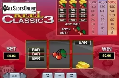 Win Screen 1. Reel Classic 3 from Playtech