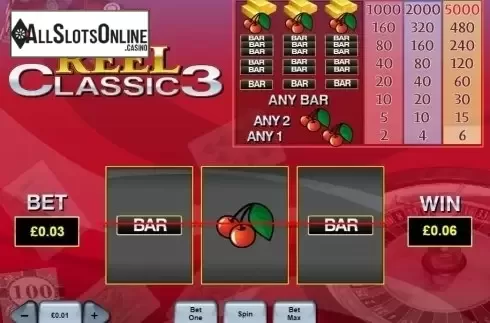 Win Screen 2. Reel Classic 3 from Playtech