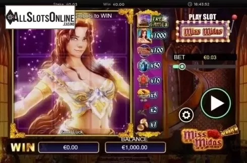 Game Screen 1. Scratch Miss Midas from NextGen