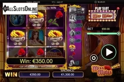 Game Screen 2. Scratch Miss Midas from NextGen