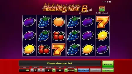 Sizzling Hot 6 Extra Gold slot screenshot 1