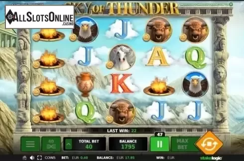 Screen 2. Sky of Thunder from StakeLogic
