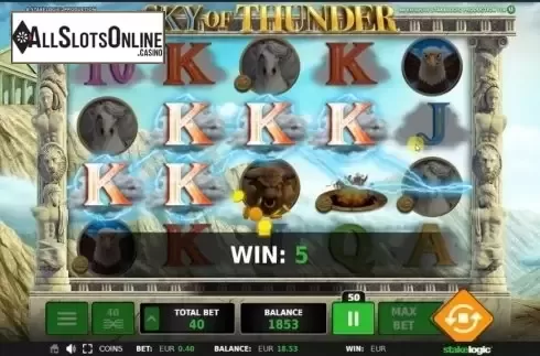 Screen 2. Sky of Thunder from StakeLogic