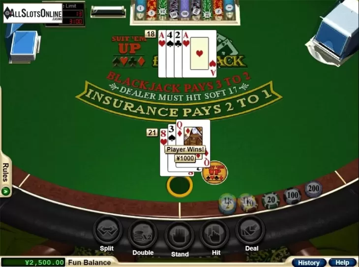 Game workflow 3. Suit'Em Up Blackjack from RTG