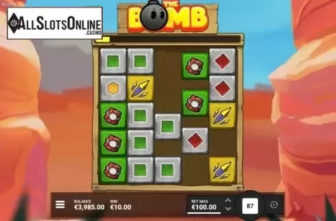 Cascade Screen. The Bomb from Hacksaw Gaming