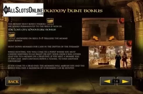 Paytable 7. The Mummy from Playtech