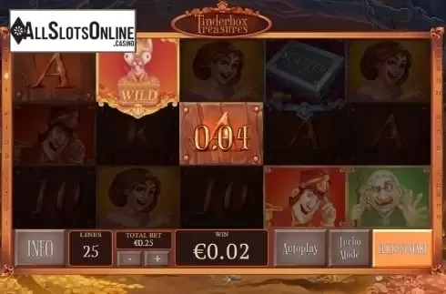 Copper Wild Win screen. Tinderbox Treasure from Playtech