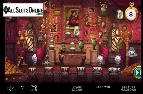 Reels screen. Treasure Raider from Bally
