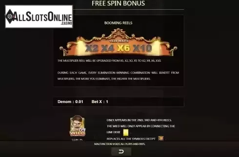 Free Spin Bonus screen
