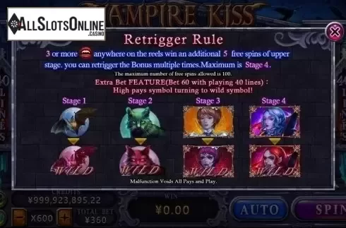 Rule. Vampire Kiss (CQ9Gaming) from CQ9Gaming