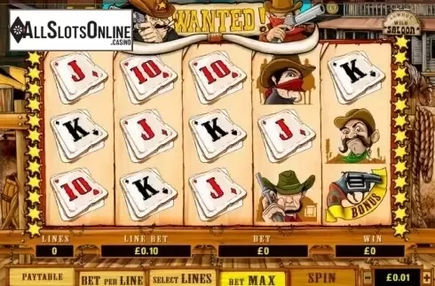 Game Workflow screen. Wanted (Playtech) from Playtech