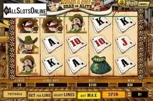 Win Screen . Wanted (Playtech) from Playtech