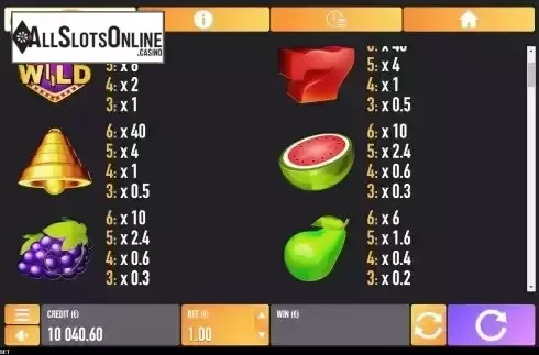Pay Table screen