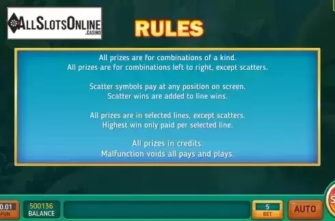 Game Rules screen