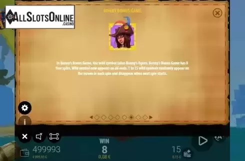 Bonny bonus game screen