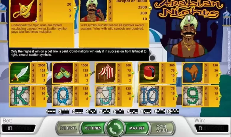 Arabian Nights slot screenshot 2