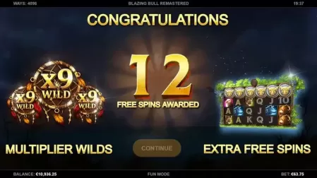 Blazing Bull Remastered slot screenshot 1