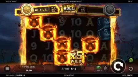 Blazing Bull Remastered slot screenshot 2