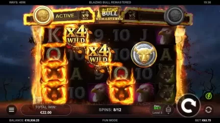 Blazing Bull Remastered slot screenshot 4